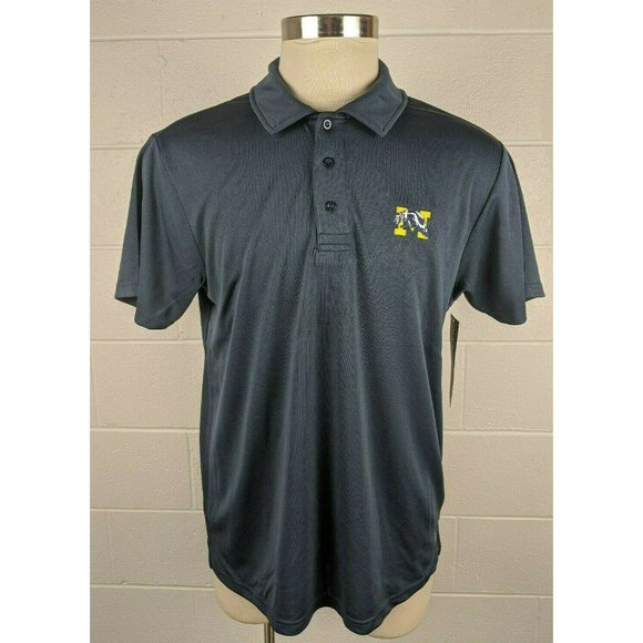 New Mens 47 Brand Michigan Wolverines Embroidered Polo Shirt Blue Large - Picture 1 of 10